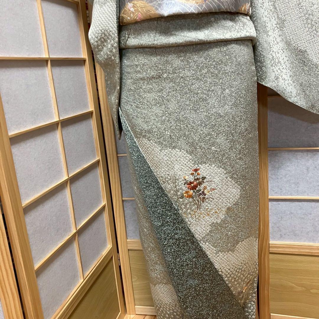 4377# Japanese Kimono Vintage Womens Silk Fabric Robe Kimono only sold Shibori