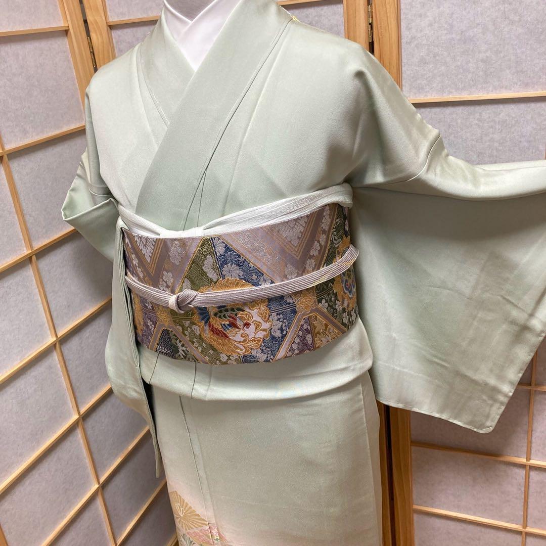 3128# Japanese Tomesode Kimono Vintage Womens Silk Fabric Robe Kimono only sold
