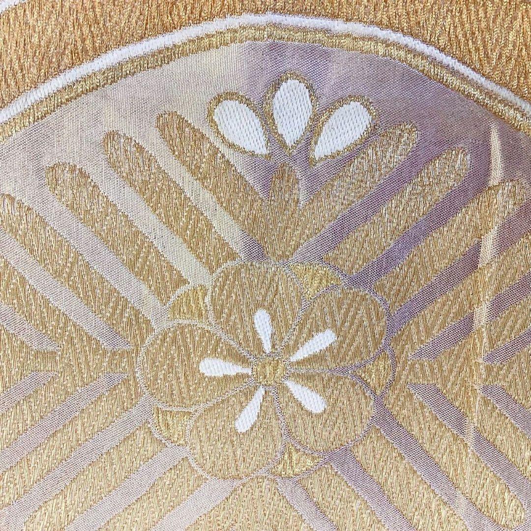 4904# Japanese Vintage Fukuro Obi Belt Kimono Fabric Silk Traditional Gold