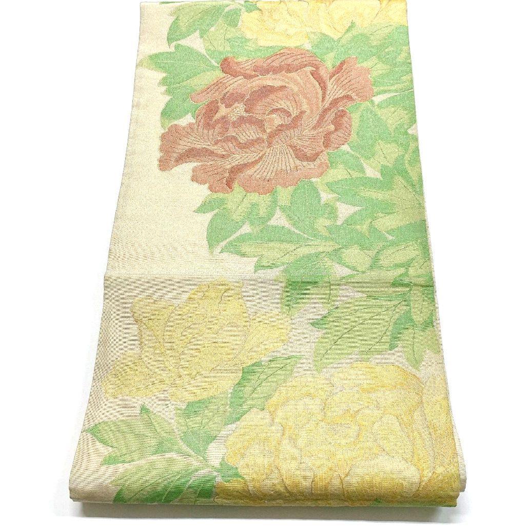 4136# Japanese Vintage Fukuro Obi Belt Kimono Fabric Silk Traditional