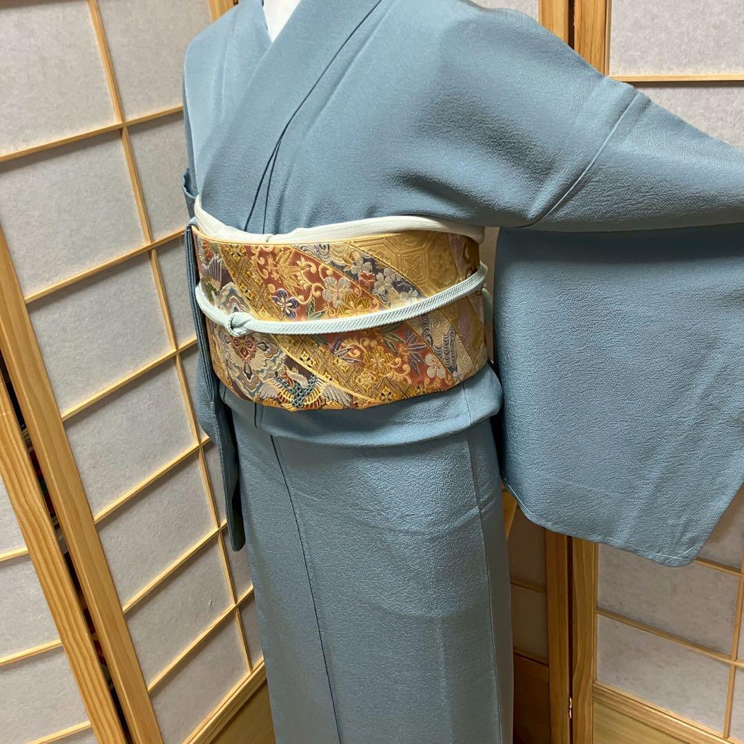 4438# Japanese Kimono Vintage Womens Silk Fabric Robe Kimono only sold Unused