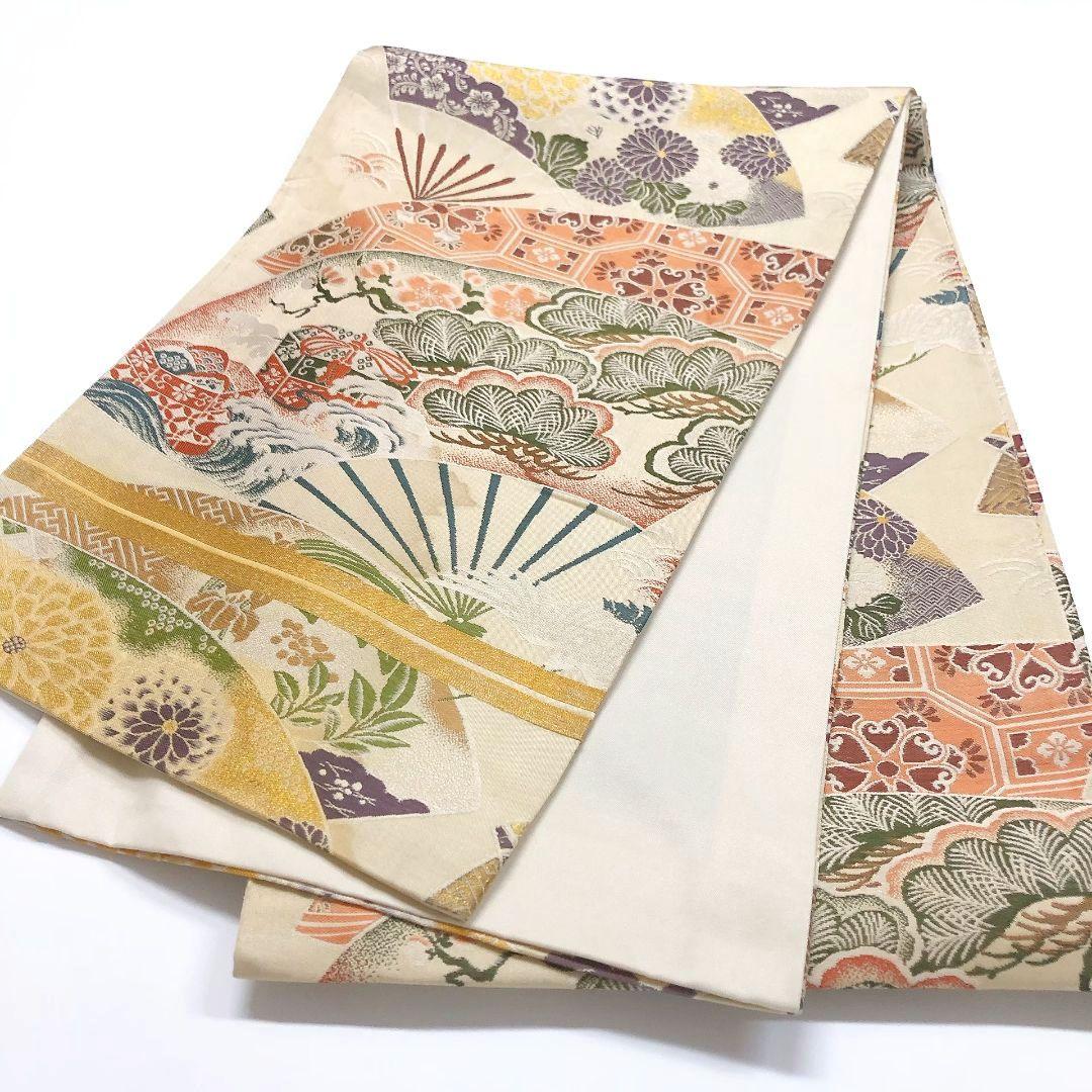 3786# Japanese Vintage Fukuro Obi Belt Kimono Fabric Silk Traditional