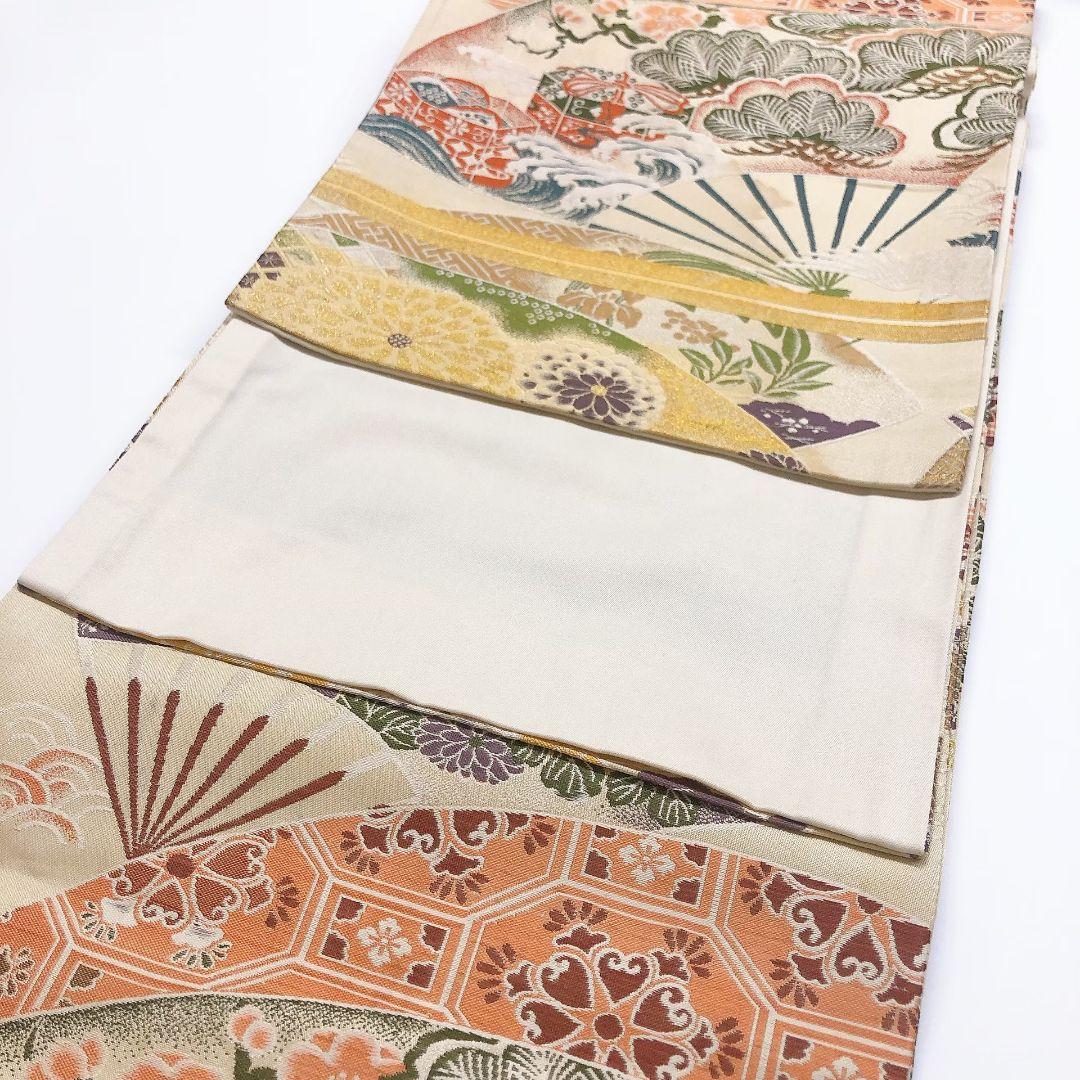 3786# Japanese Vintage Fukuro Obi Belt Kimono Fabric Silk Traditional