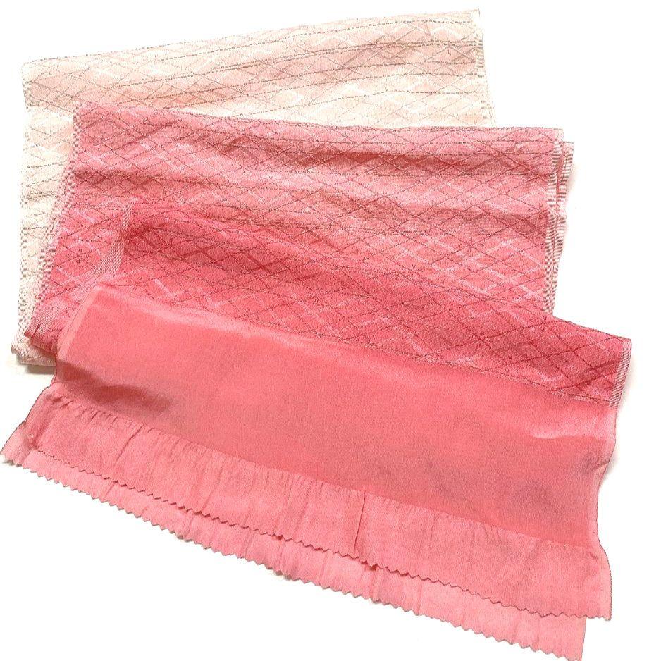 4024# Japanese Kimono Accessory Vintage Obiage and Obijime 2-piece Set Silk