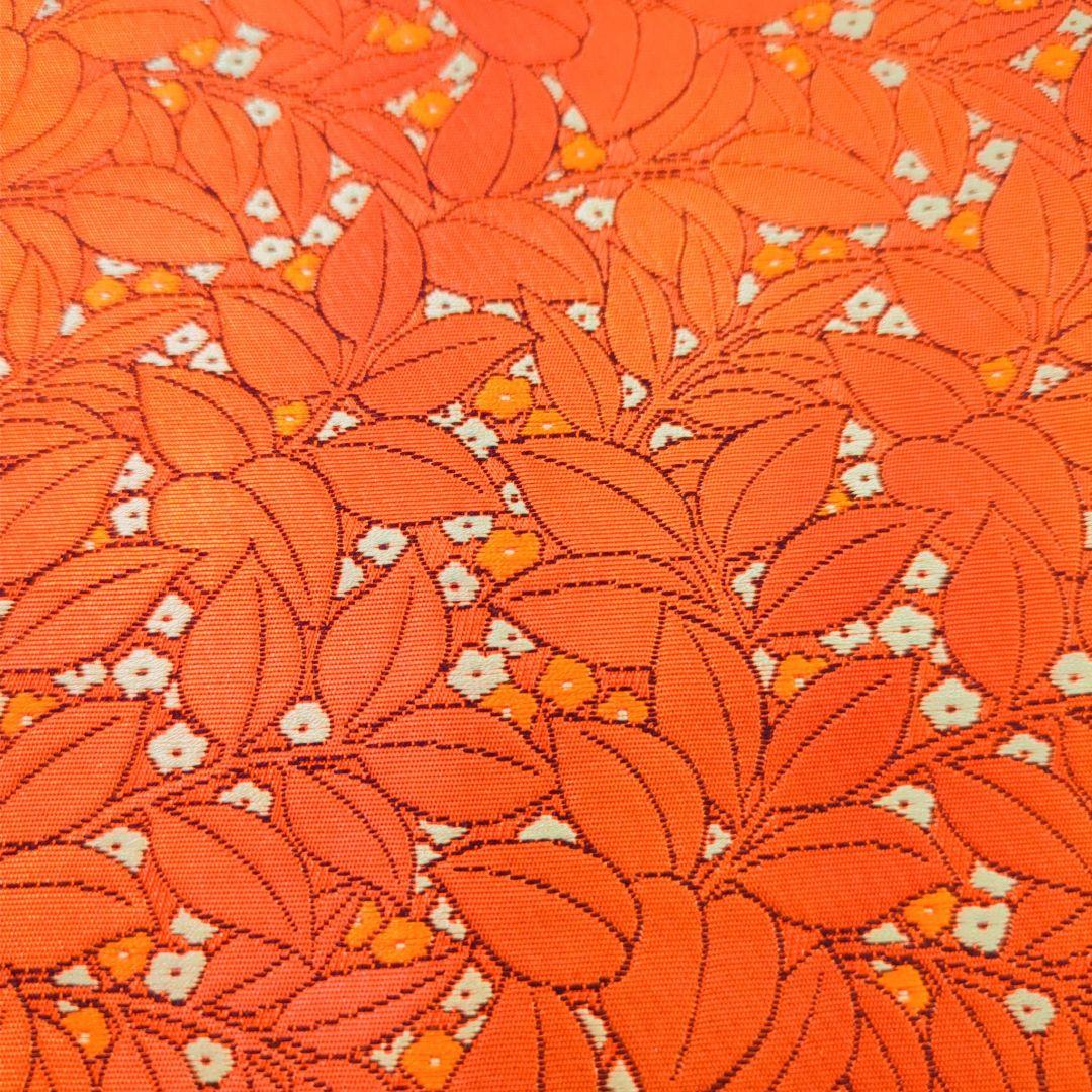 2520# Japanese Vintage Fukuro Obi Belt Kimono Fabric Silk Traditional Orange