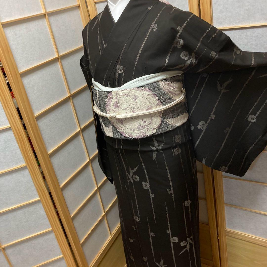3125# Japanese Kimono Vintage Womens Silk Pongee Fabric Robe Kimono only sold