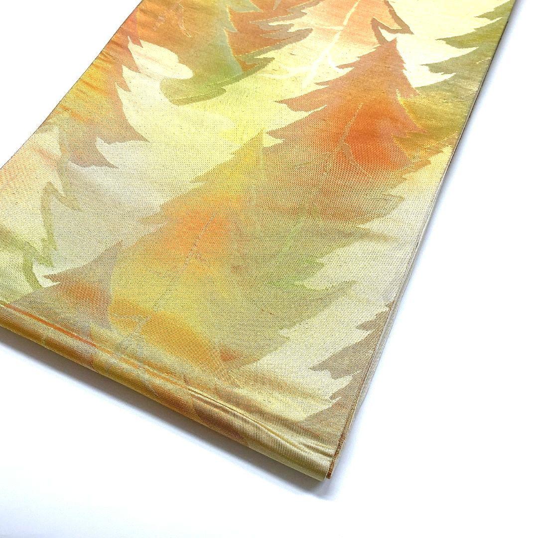 3754# Japanese Vintage Fukuro Obi Belt Kimono Fabric Silk Traditional Gold