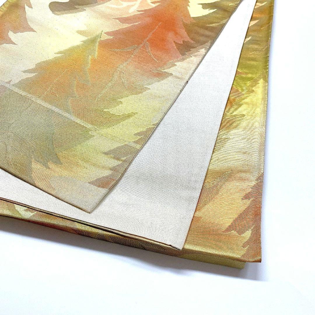 3754# Japanese Vintage Fukuro Obi Belt Kimono Fabric Silk Traditional Gold