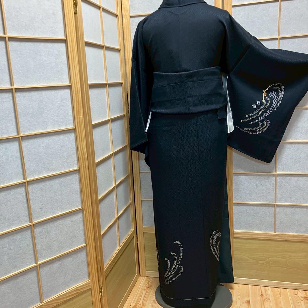 4421# Japanese Kimono Vintage Womens Silk Fabric Robe Kimono only sold Unused