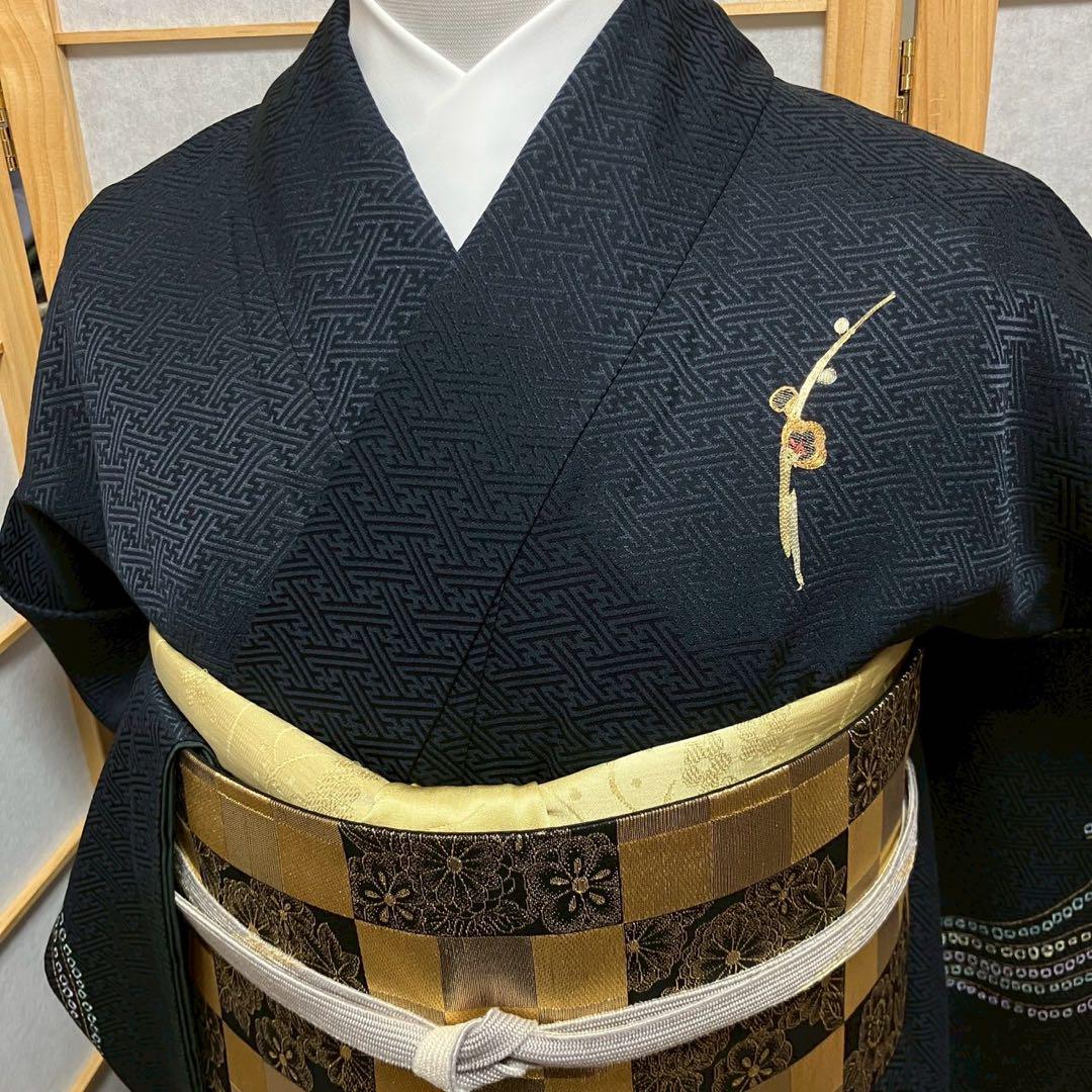 4421# Japanese Kimono Vintage Womens Silk Fabric Robe Kimono only sold Unused
