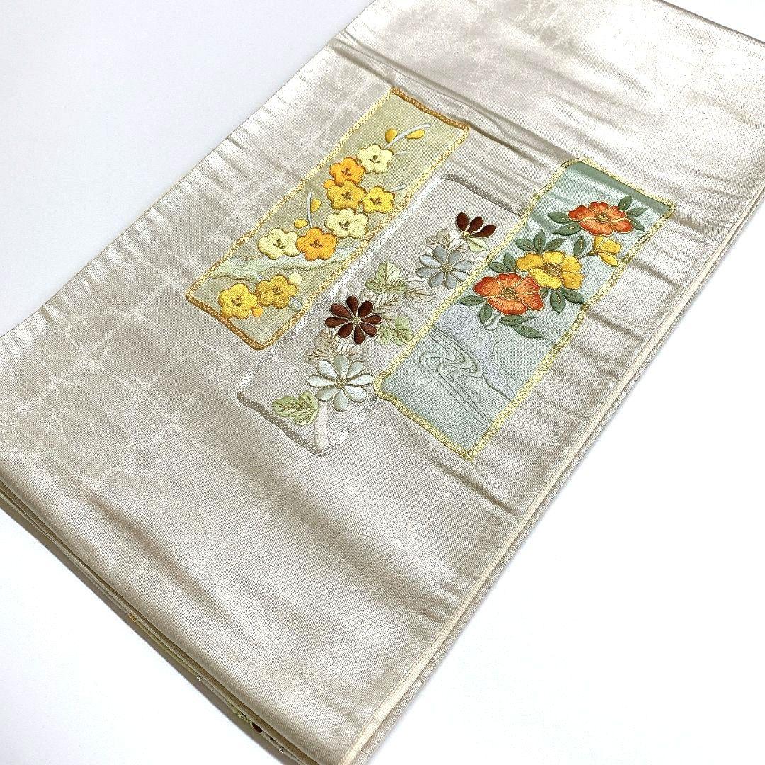 2773# Japanese Vintage Fukuro Obi Belt Kimono Fabric Silk Traditional Embroidery