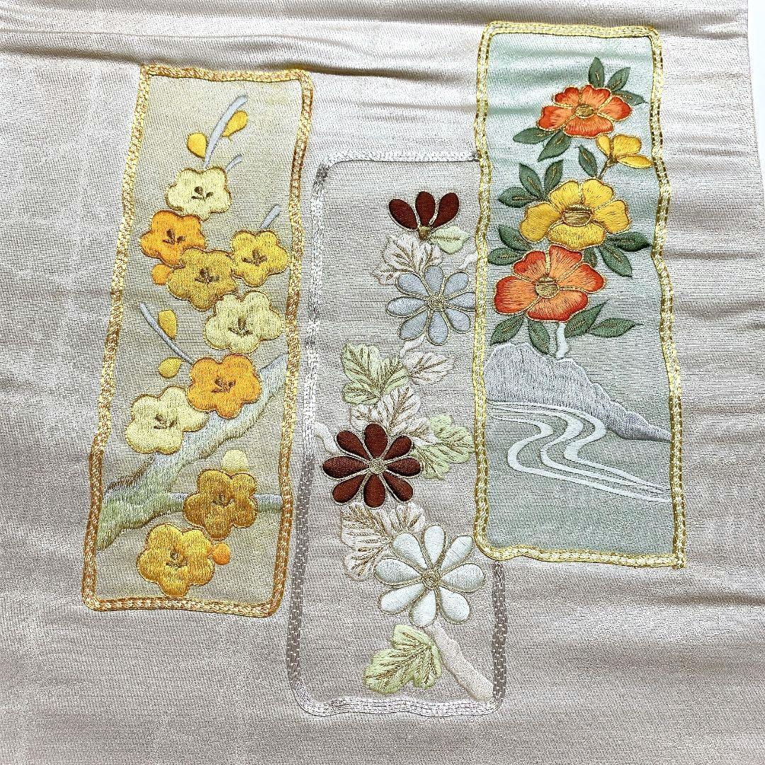 2773# Japanese Vintage Fukuro Obi Belt Kimono Fabric Silk Traditional Embroidery