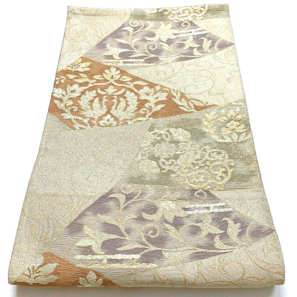 4537# Japanese Vintage Fukuro Obi Belt Kimono Fabric Silk Traditional