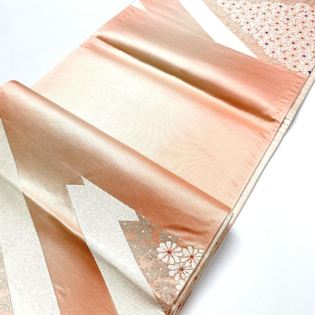 4525# Japanese Vintage Fukuro Obi Belt Kimono Fabric Silk Traditional Embroidery