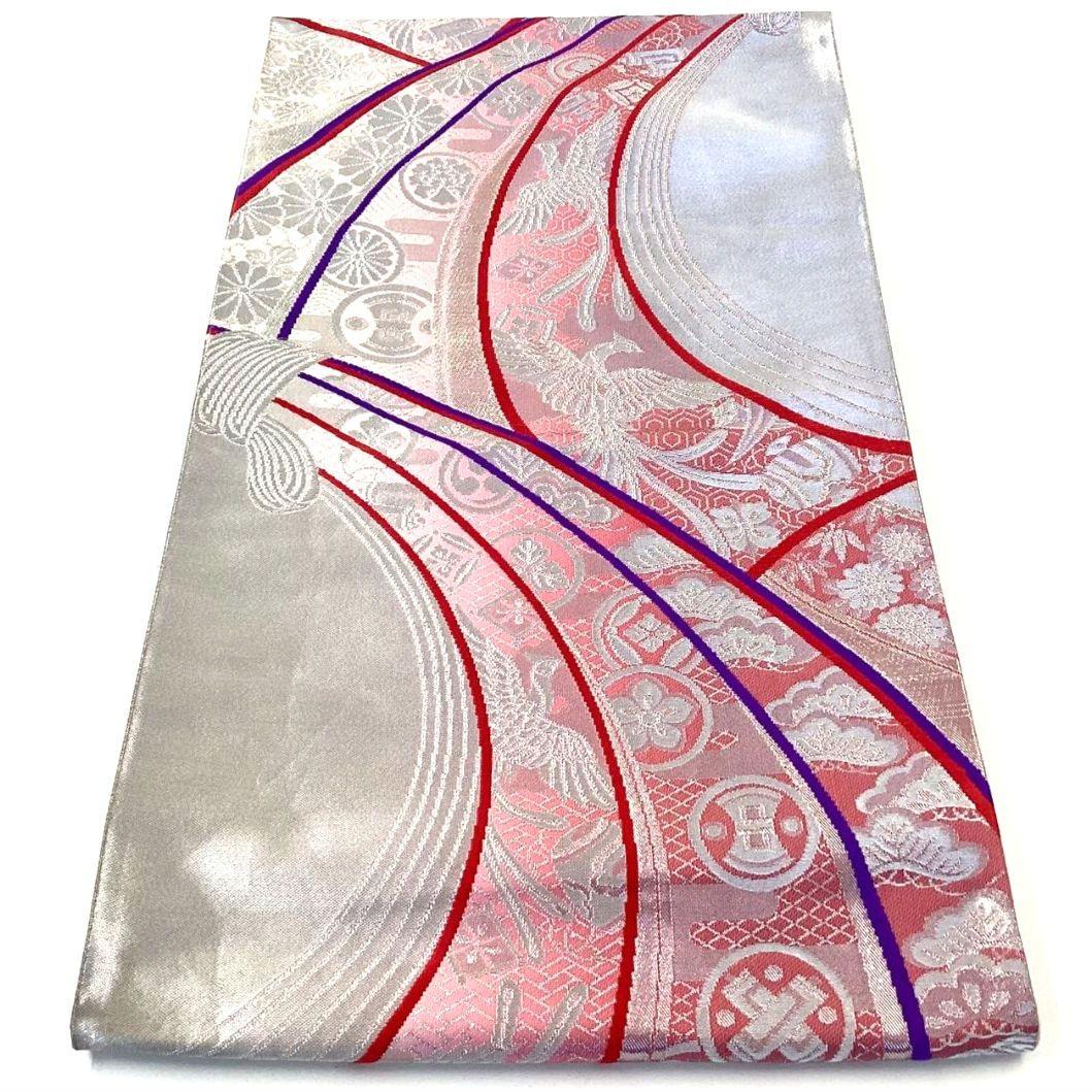 4902# Japanese Vintage Fukuro Obi Belt Kimono Fabric Silk Traditional