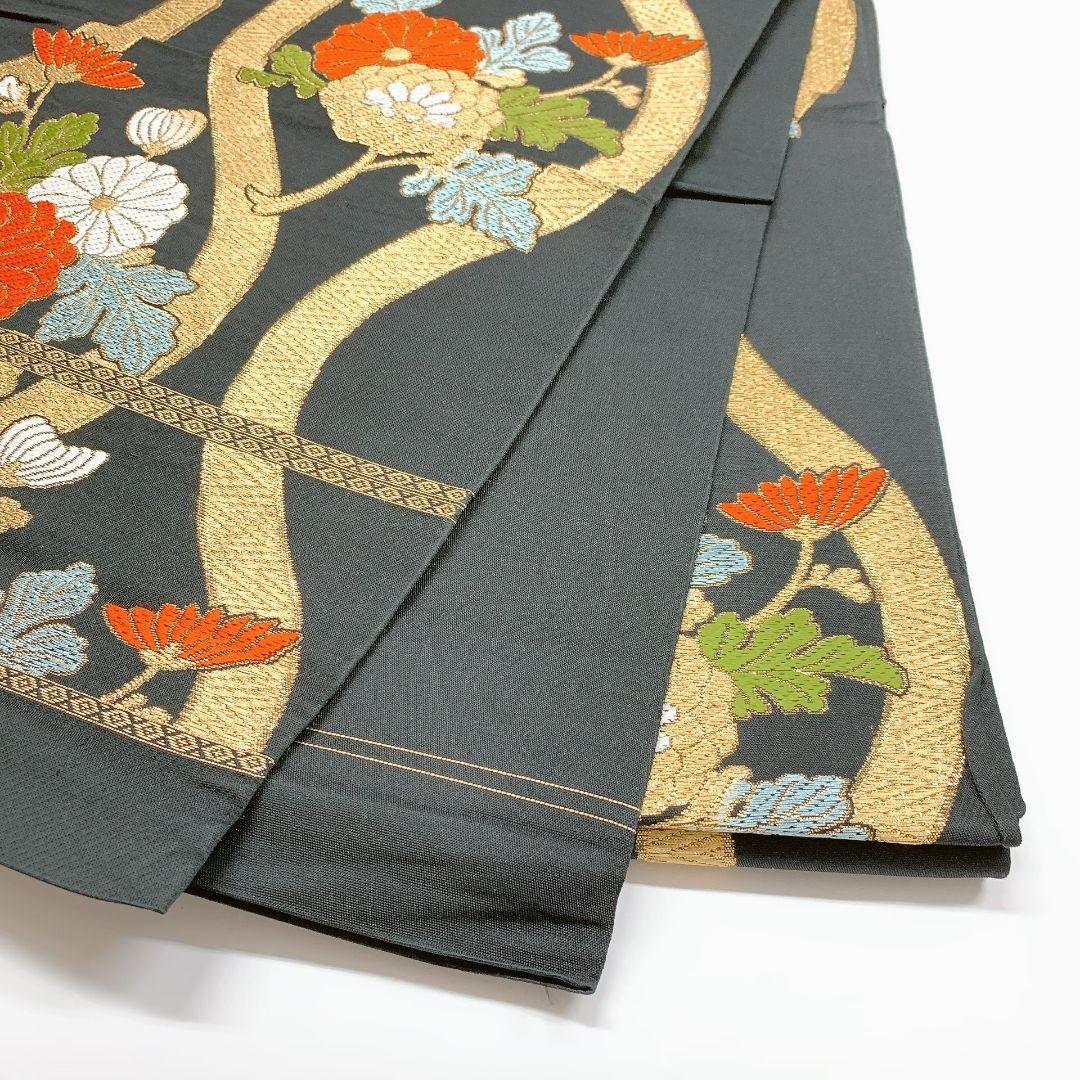 4168# Japanese Vintage Fukuro Obi Belt Kimono Fabric Silk Traditional Untailored