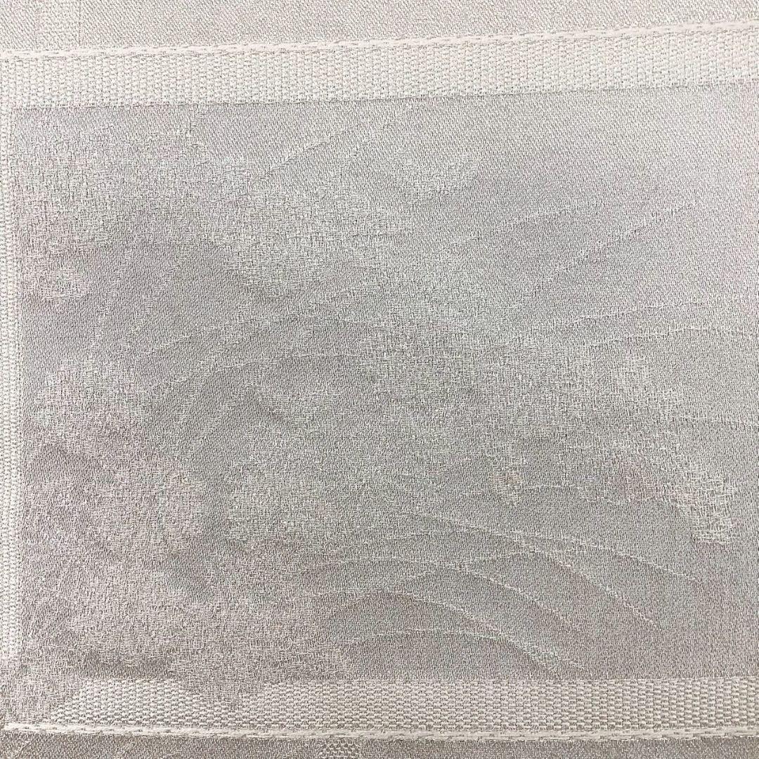 4976# Japanese Vintage Fukuro Obi Belt Kimono Fabric Silk Traditional Silver