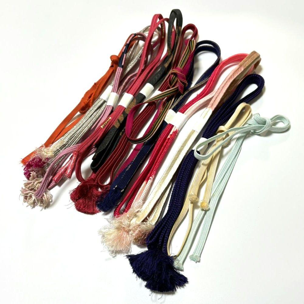 5824# Japanese Vintage Bundle 25pcs Set Bulk Obijime Kimono Silk Wholesale