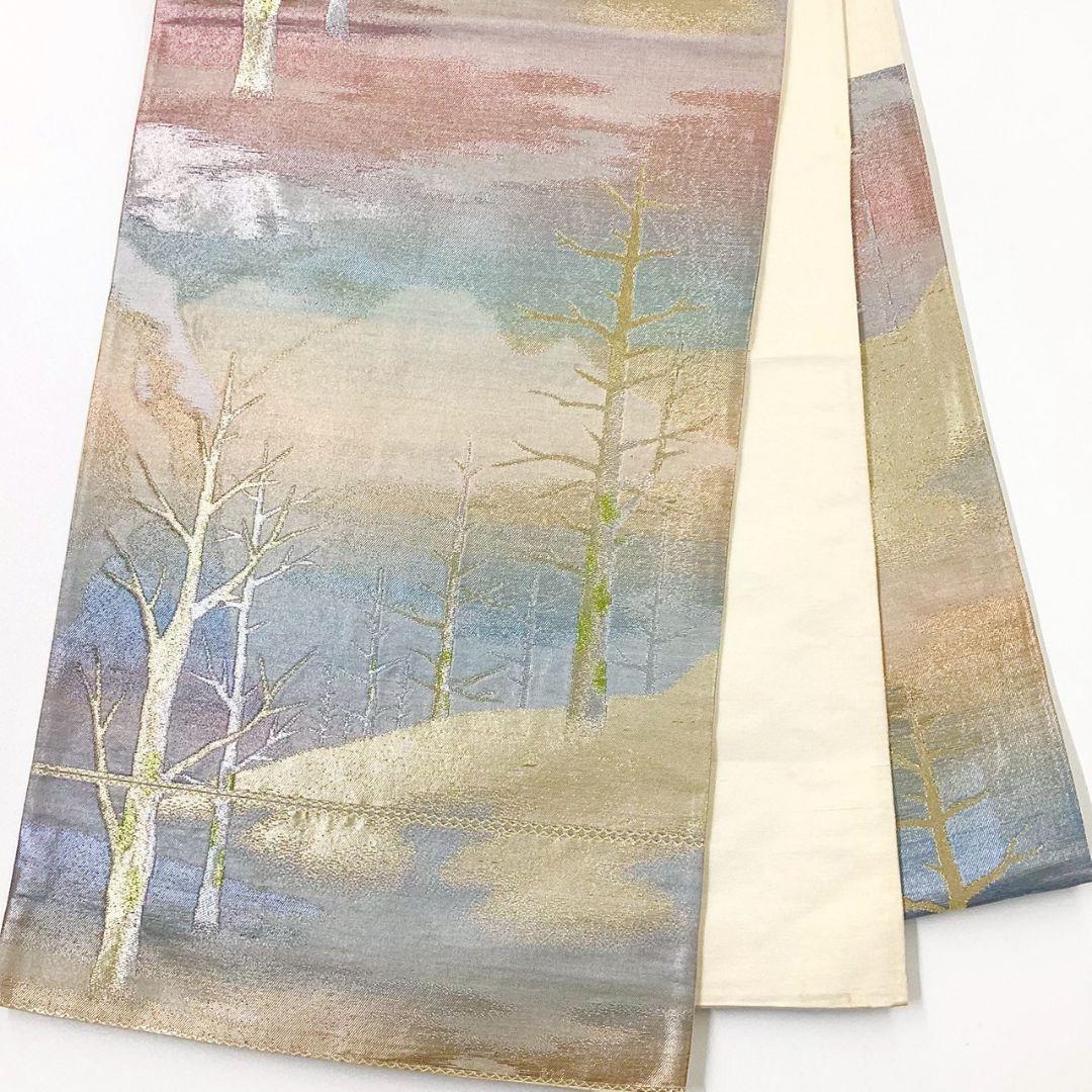 4944# Japanese Vintage Fukuro Obi Belt Kimono Fabric Silk Traditional