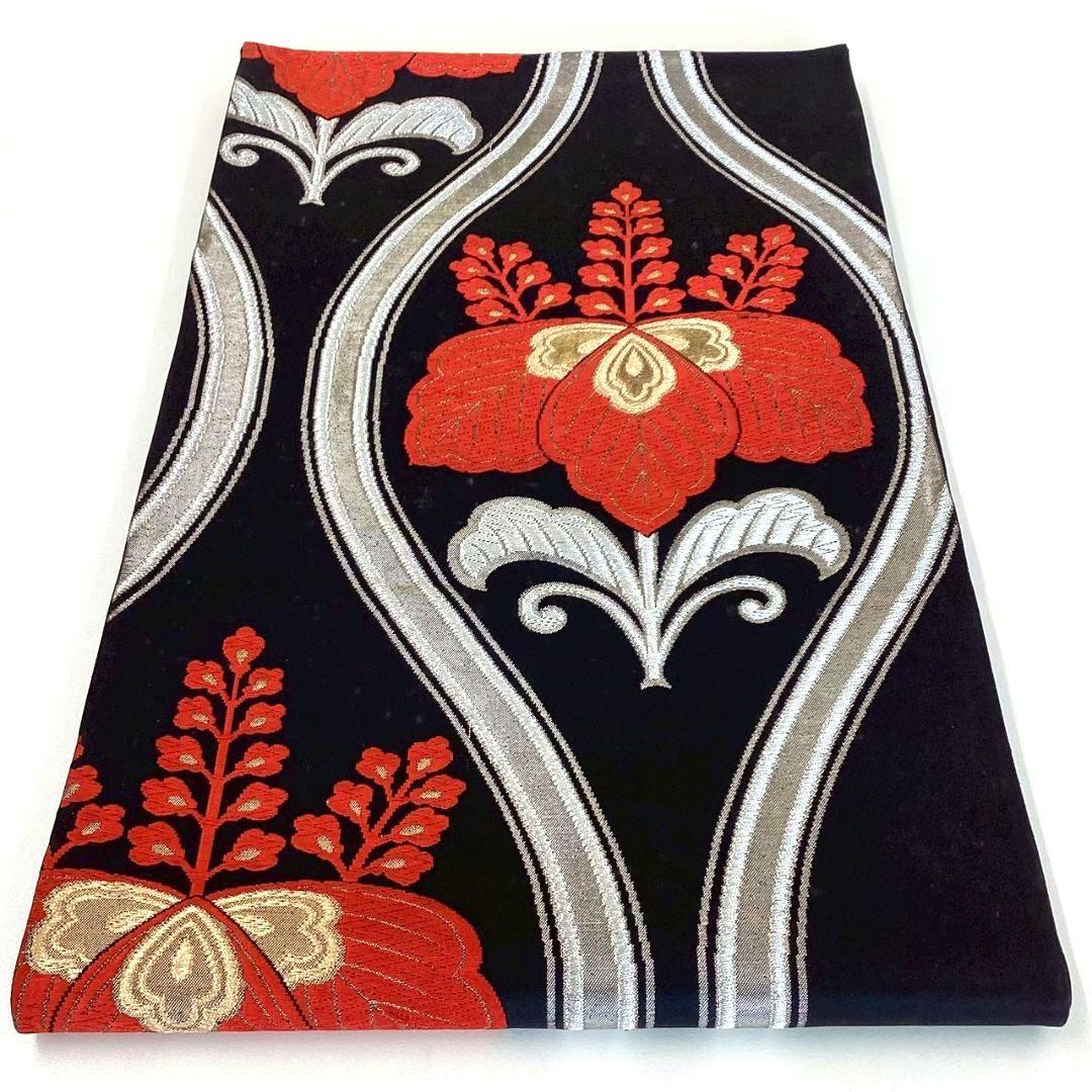 4775# Japanese Vintage Fukuro Obi Belt Kimono Fabric Silk Traditional Embroidery