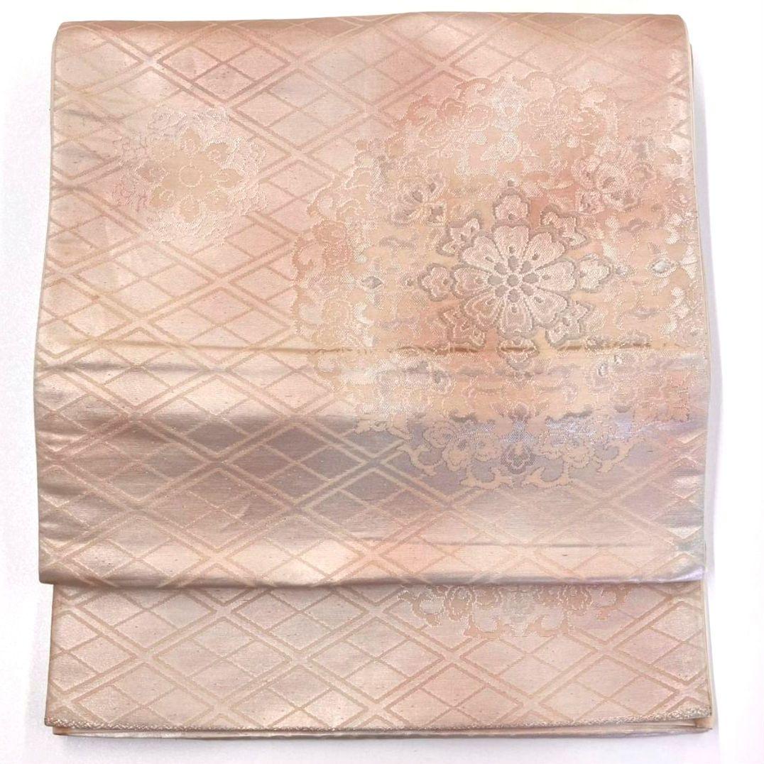 3009# Japanese Vintage Fukuro Obi Belt Kimono Fabric Silk Traditional Gold