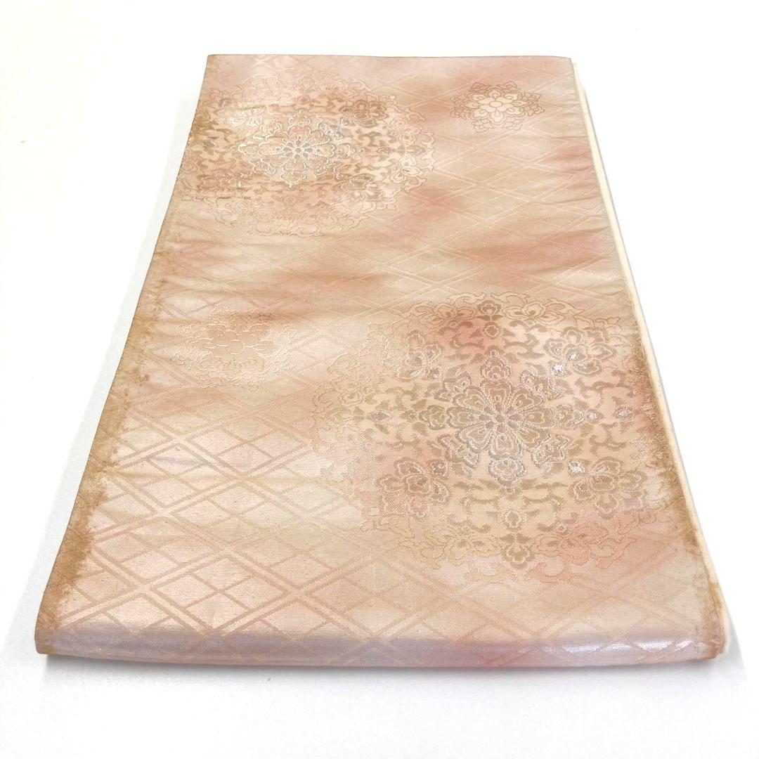 3009# Japanese Vintage Fukuro Obi Belt Kimono Fabric Silk Traditional Gold
