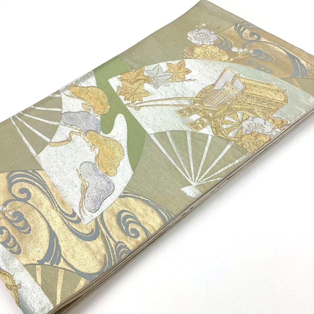 4243# Japanese Vintage Fukuro Obi Belt Kimono Fabric Silk Traditional
