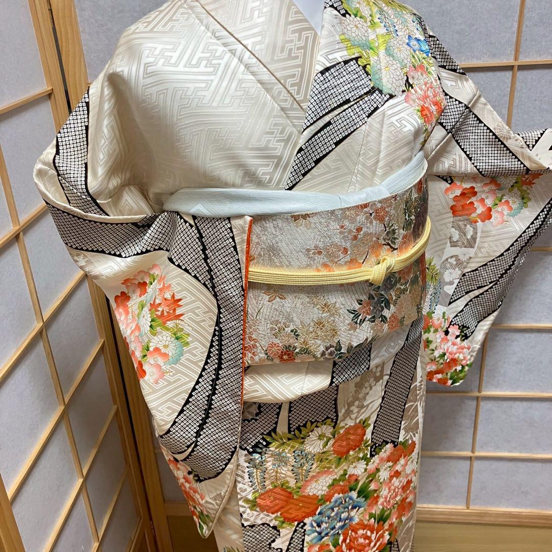 4426# Japanese Kimono Vintage Womens Silk Fabric Robe Kimono only sold