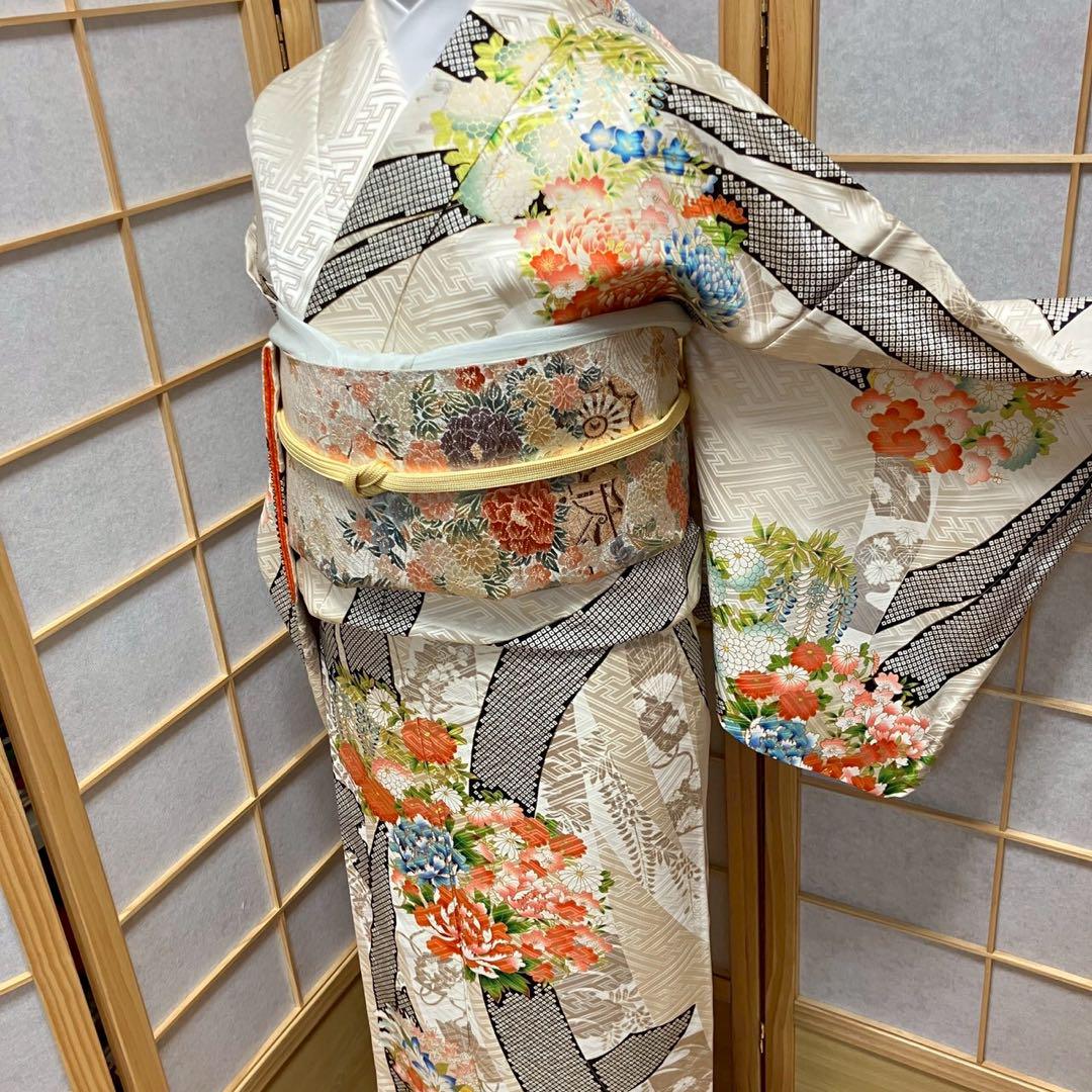 4426# Japanese Kimono Vintage Womens Silk Fabric Robe Kimono only sold