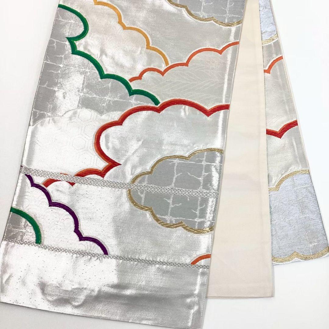 4773# Japanese Vintage Fukuro Obi Belt Kimono Fabric Silk Traditional Untailored