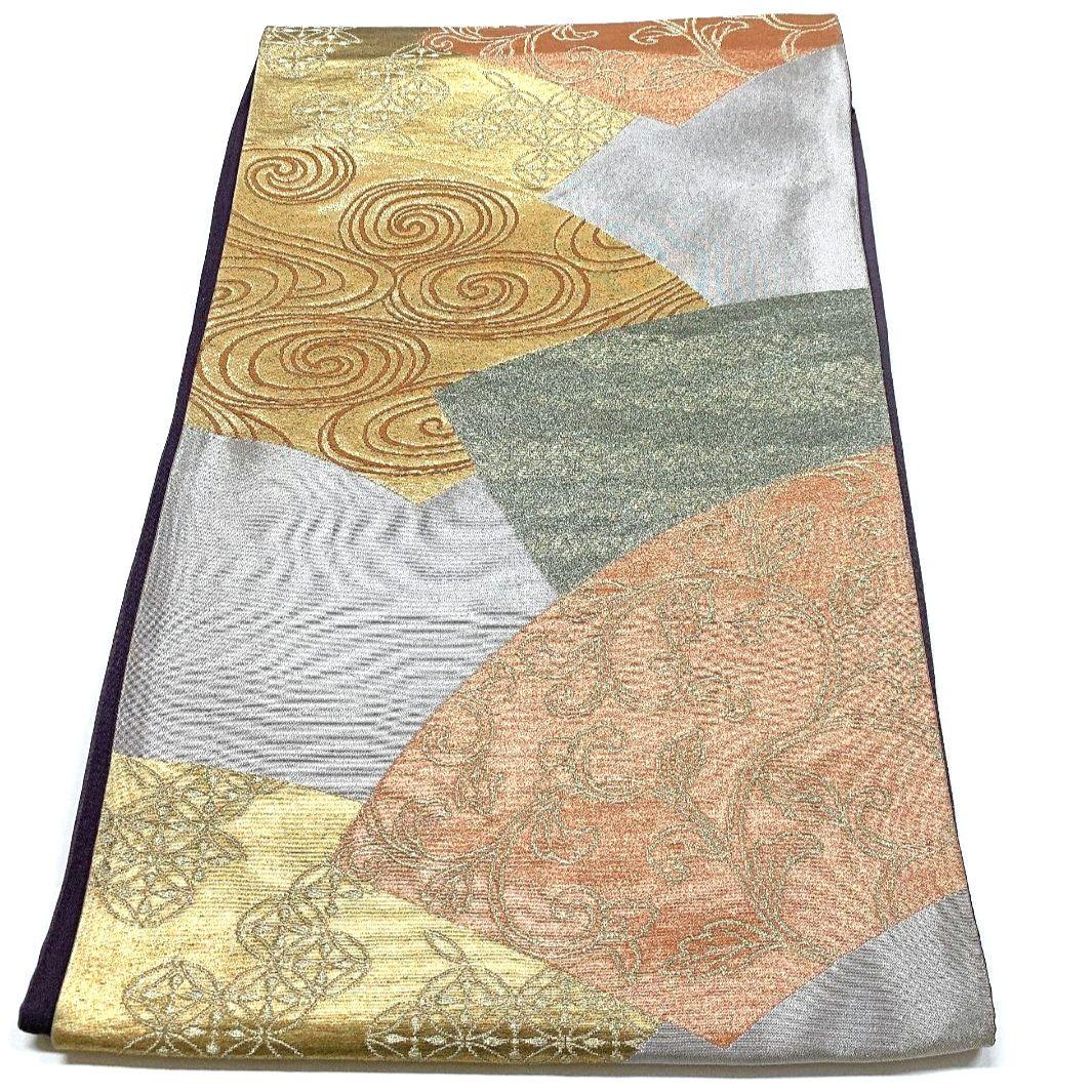 5057# Japanese Vintage Fukuro Obi Belt Kimono Fabric Silk Traditional