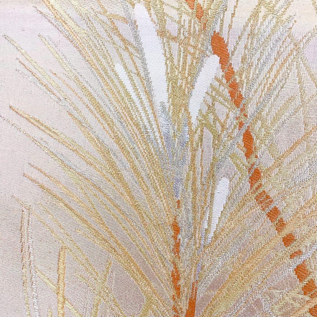 4920# Japanese Vintage Fukuro Obi Belt Kimono Fabric Silk Traditional Gold