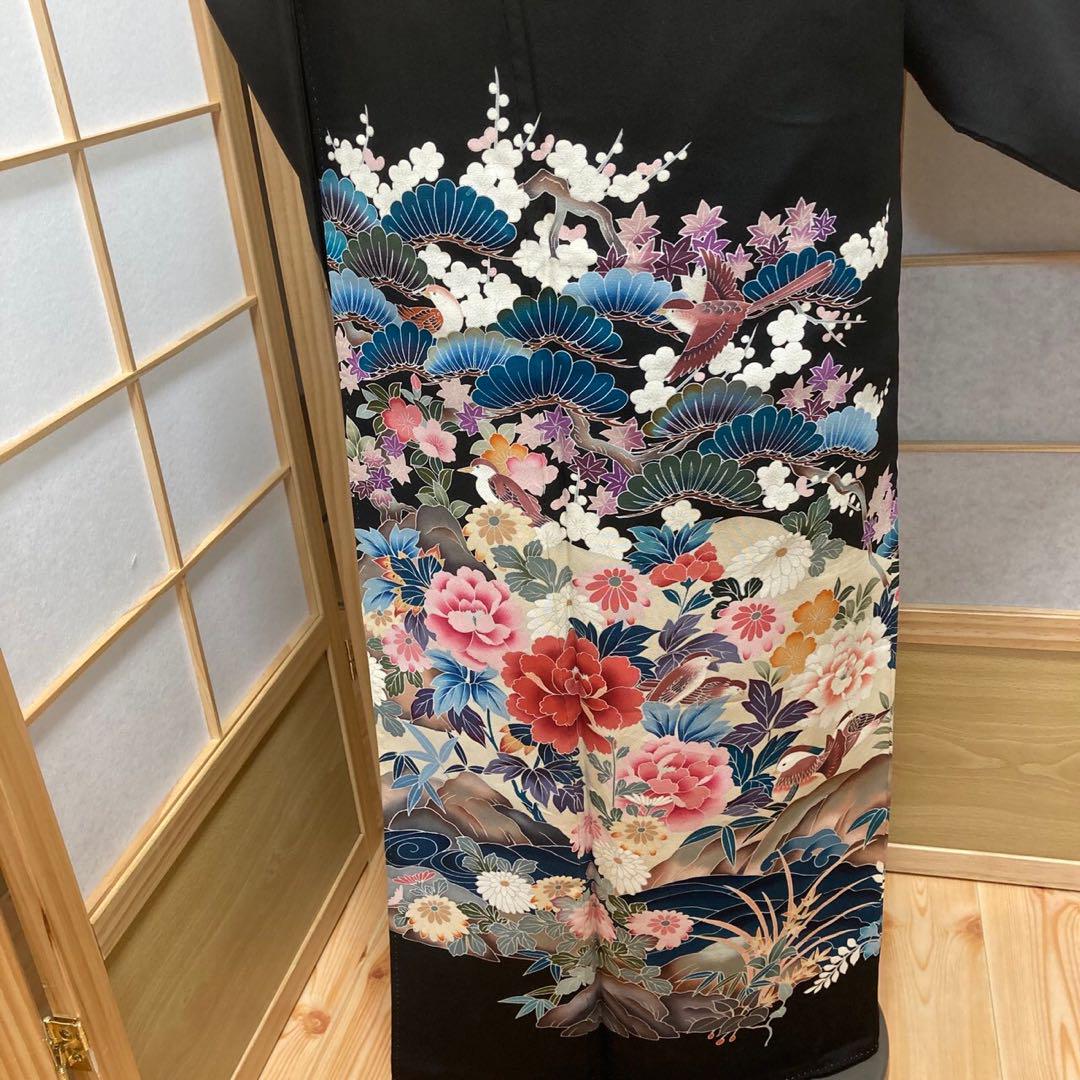 3110# Japanese Tomesode Kimono Vintage Womens Silk Fabric Robe Kimono only sold