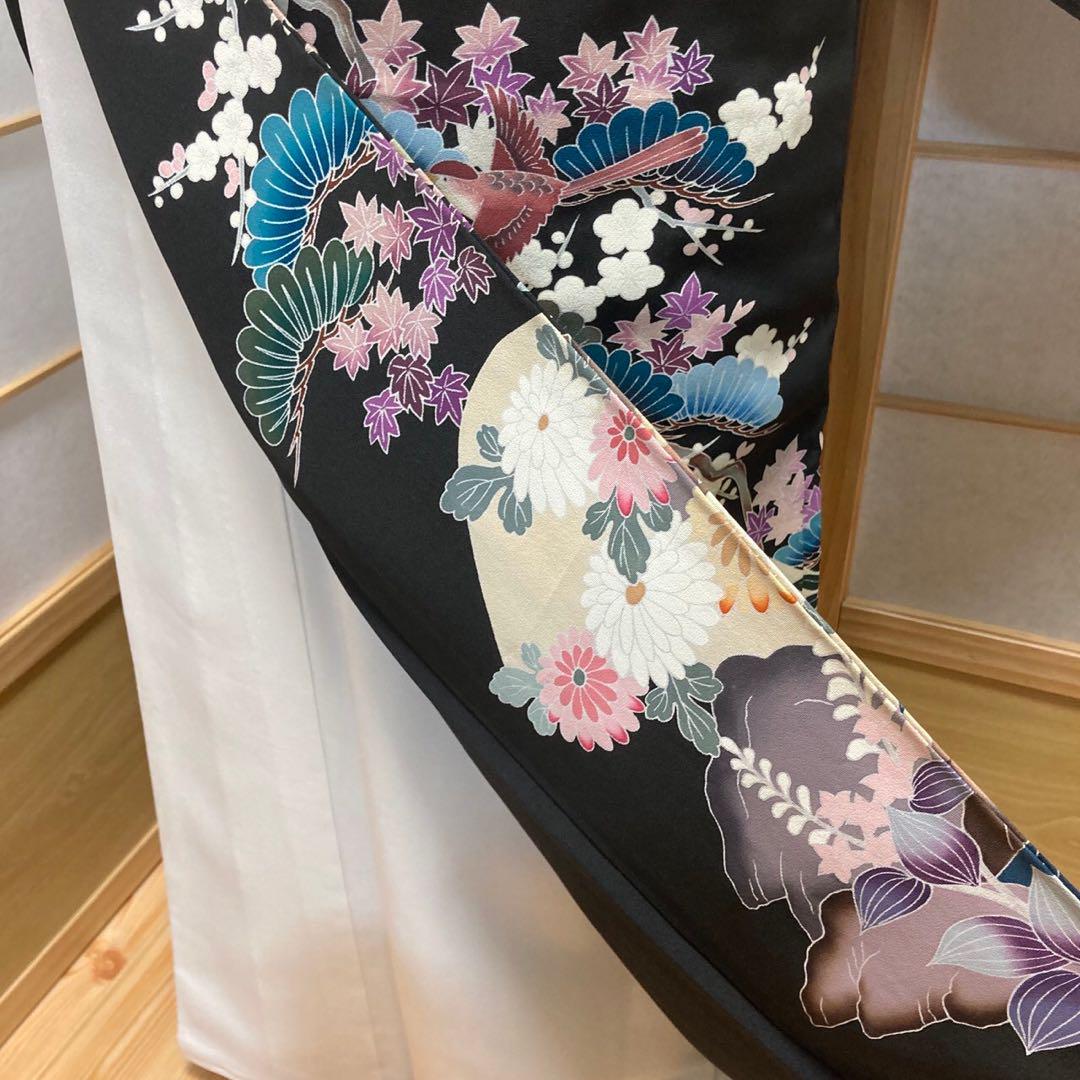 3110# Japanese Tomesode Kimono Vintage Womens Silk Fabric Robe Kimono only sold