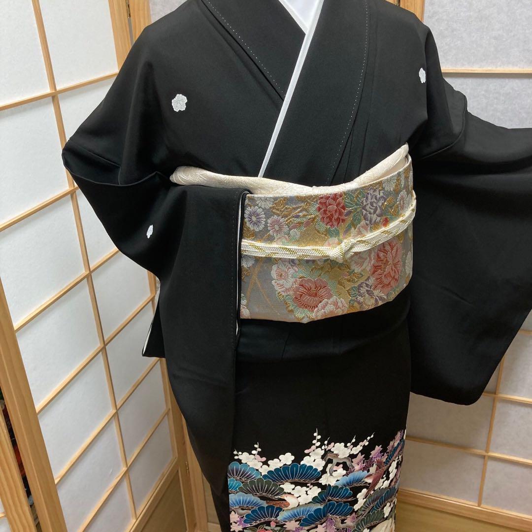 3110# Japanese Tomesode Kimono Vintage Womens Silk Fabric Robe Kimono only sold