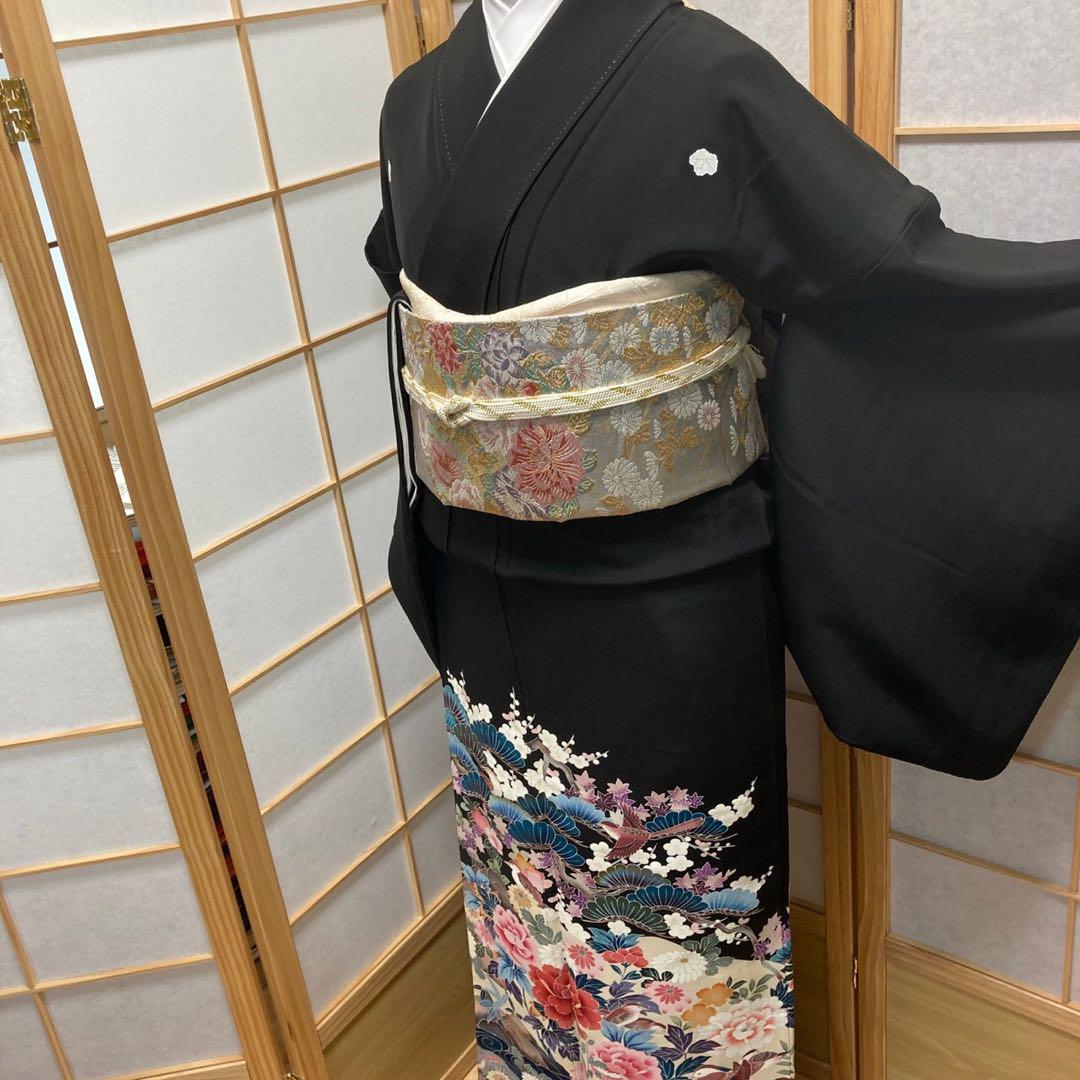 3110# Japanese Tomesode Kimono Vintage Womens Silk Fabric Robe Kimono only sold