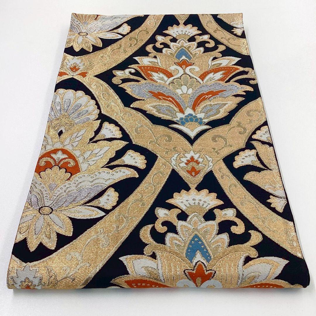 4960# Japanese Vintage Fukuro Obi Belt Kimono Fabric Silk Traditional Untailored