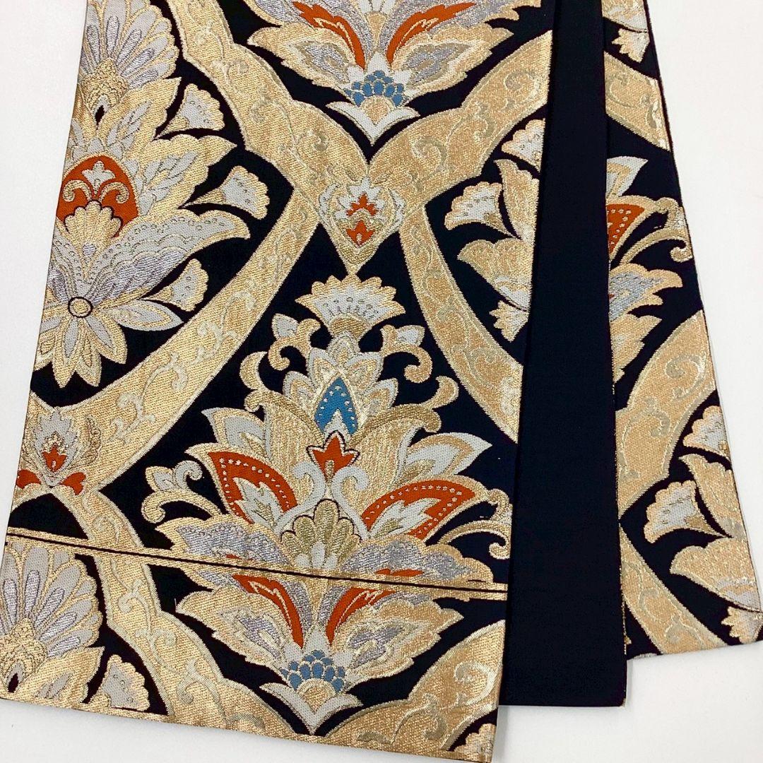 4960# Japanese Vintage Fukuro Obi Belt Kimono Fabric Silk Traditional Untailored