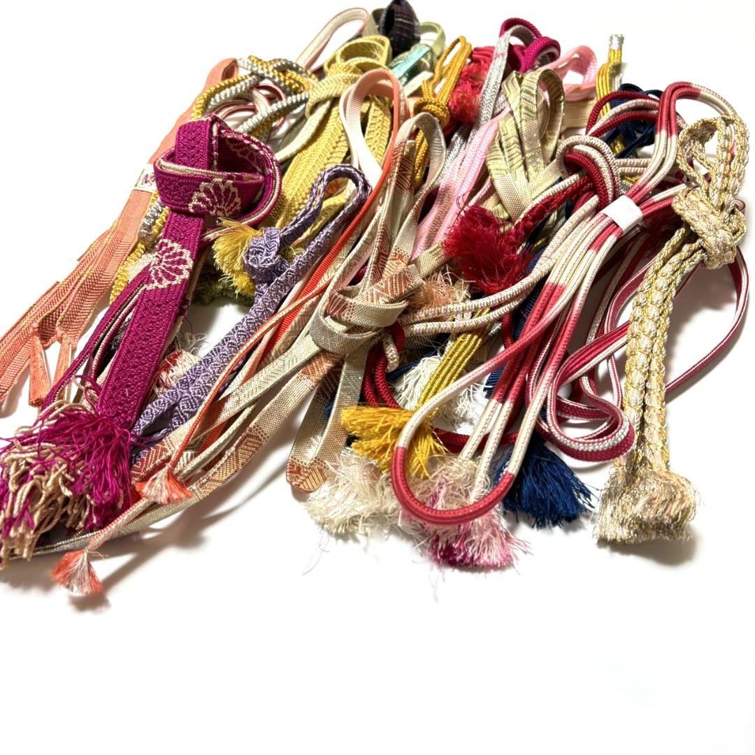5823# Japanese Vintage Bundle 25pcs Set Bulk Obijime Kimono Silk Wholesale