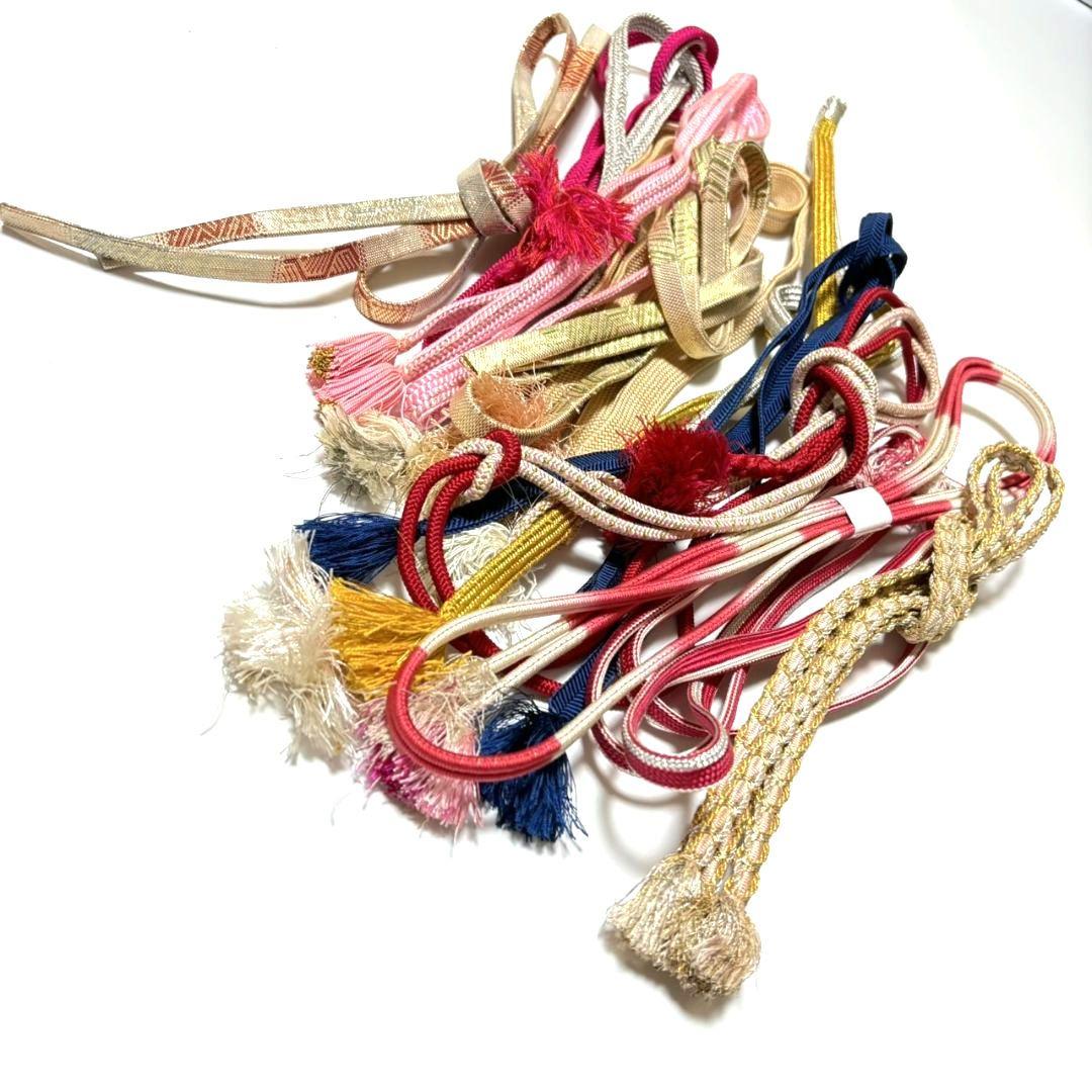 5823# Japanese Vintage Bundle 25pcs Set Bulk Obijime Kimono Silk Wholesale