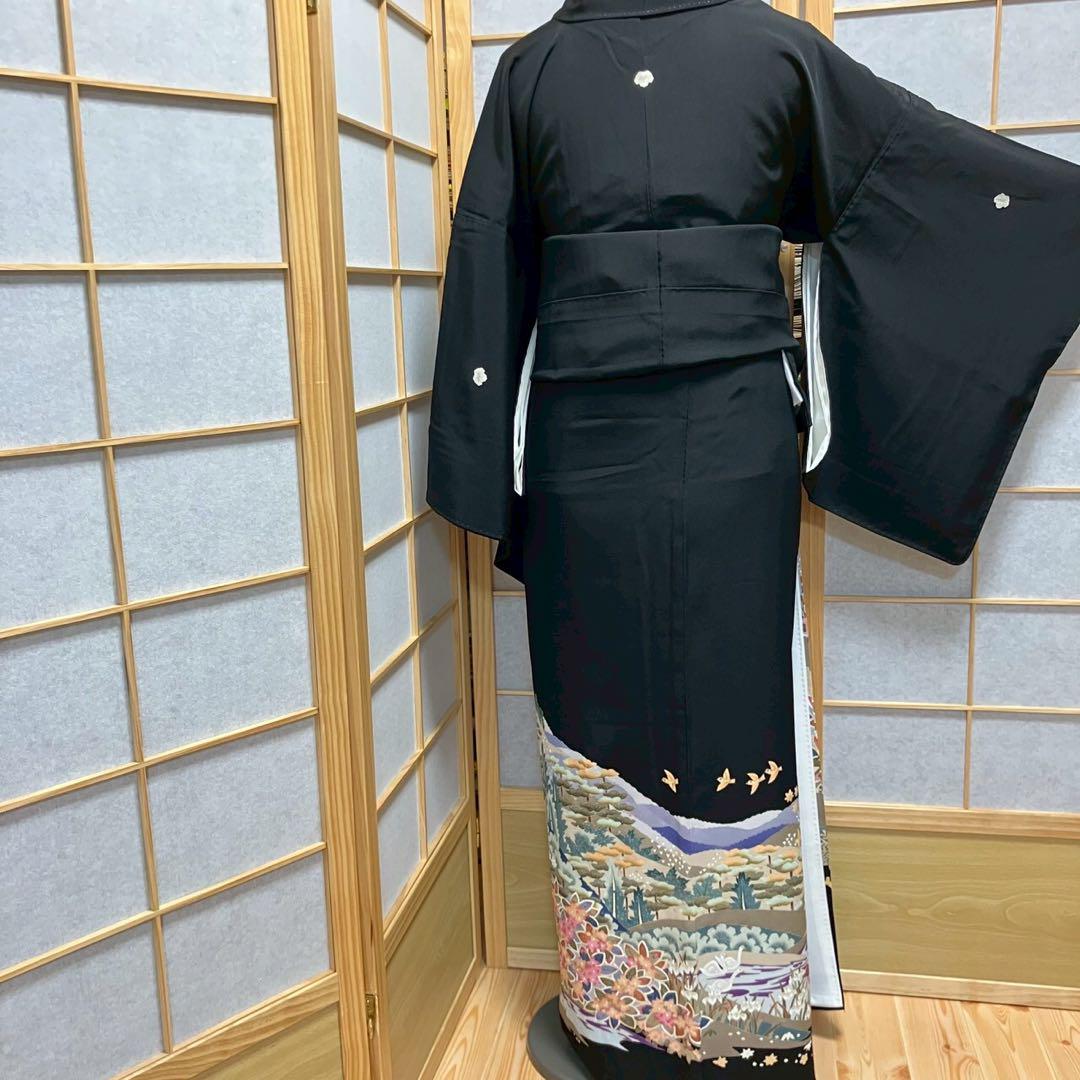 5479# Japanese Tomesode Kimono Vintage Womens Silk Fabric Robe Kimono only sold