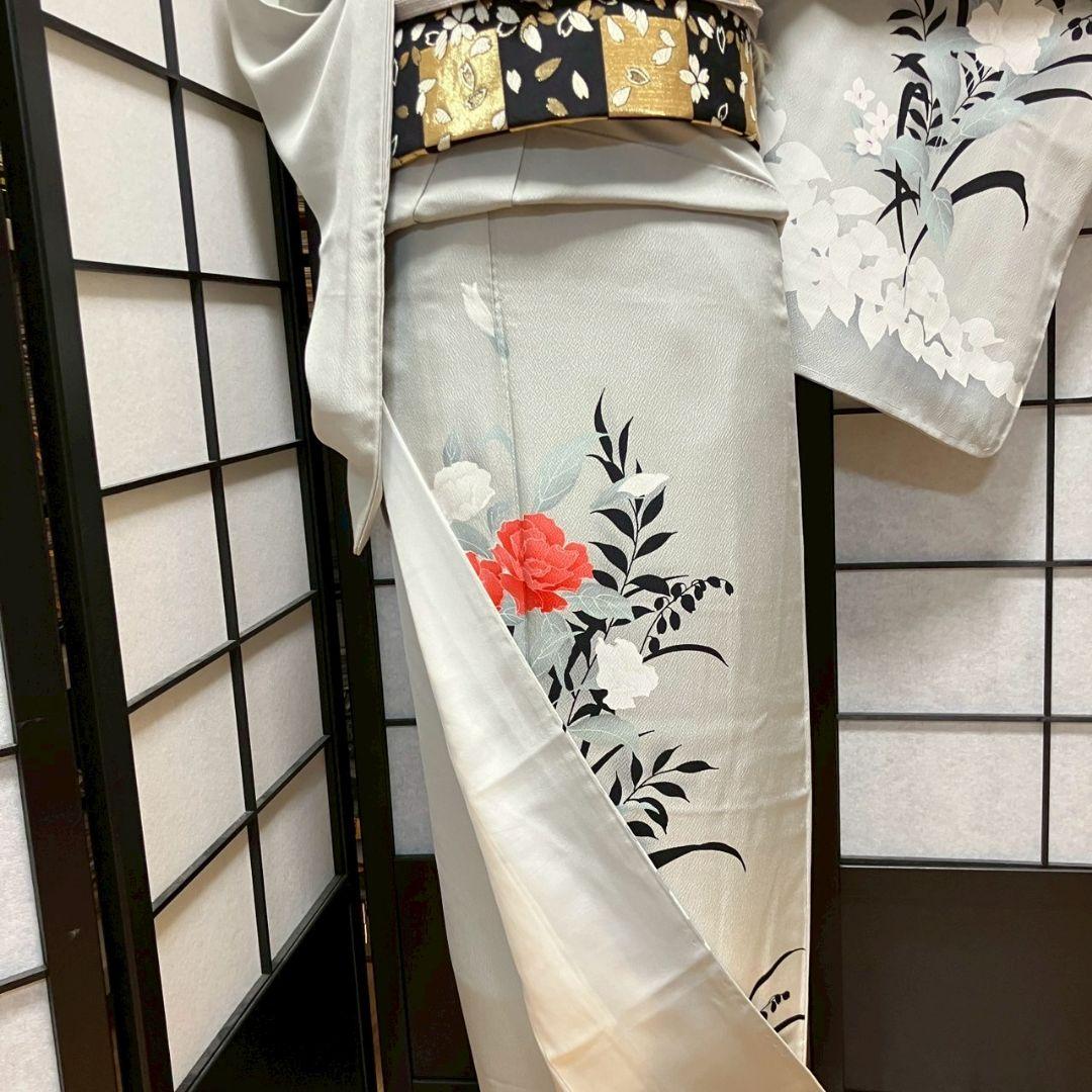5467# Japanese Kimono Vintage Womens Silk Fabric Robe Kimono only sold
