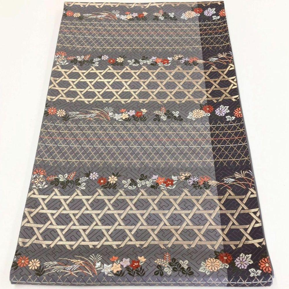 3613# Japanese Vintage Fukuro Obi Belt Kimono Fabric Silk Traditional