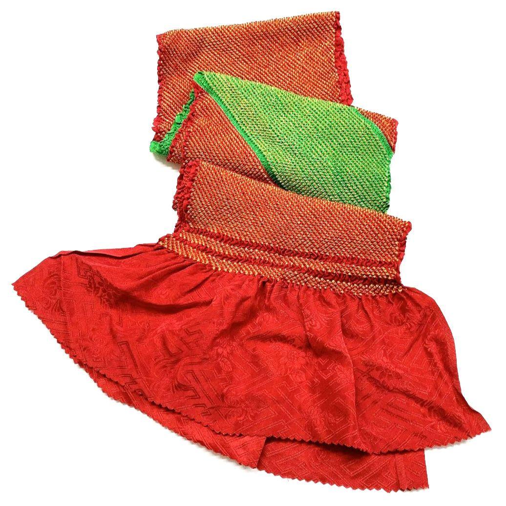4191# Japanese Kimono Accessory Obiage and Obijime 2-piece Set Silk Shibori