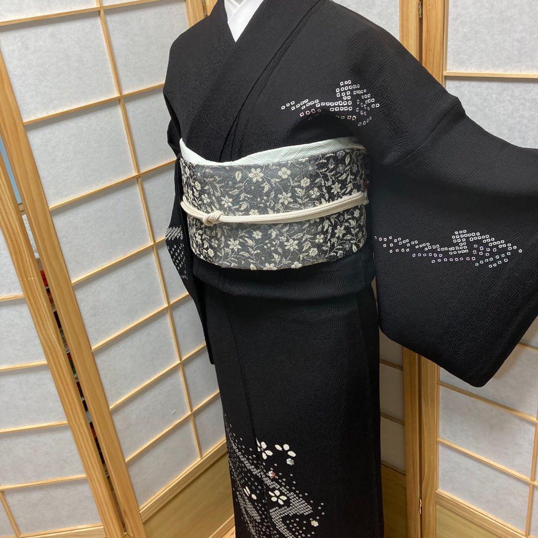 3420# Japanese Kimono Vintage Womens Silk Fabric Robe Kimono only sold Shibori