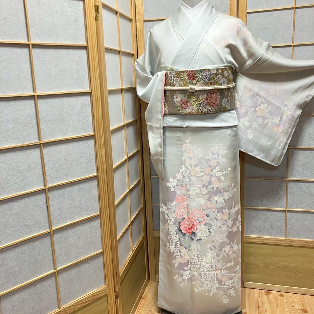 4381# Japanese Kimono Vintage Womens Silk Fabric Robe Kimono only sold