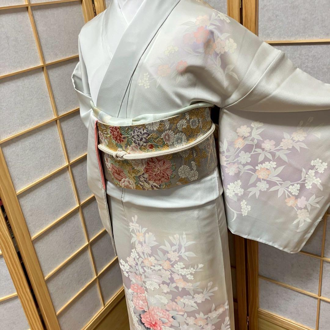 4381# Japanese Kimono Vintage Womens Silk Fabric Robe Kimono only sold