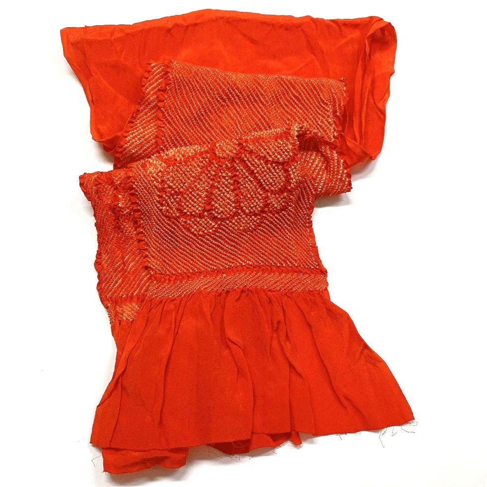 3381# Japanese Kimono Accessory Obiage and Obijime 2-piece Set Silk Shibori