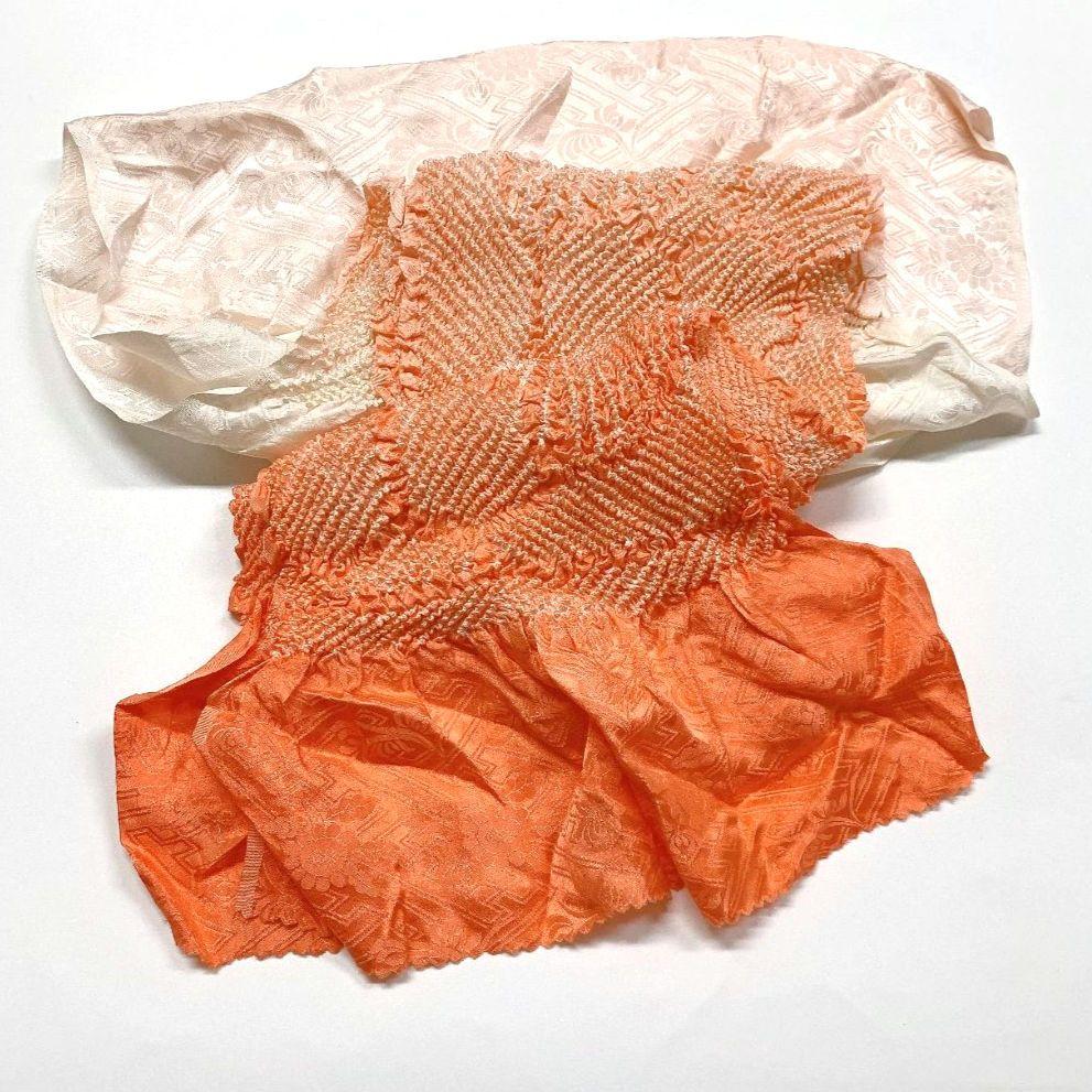 3380# Japanese Kimono Accessory Obiage and Obijime 2-piece Set Silk Shibori