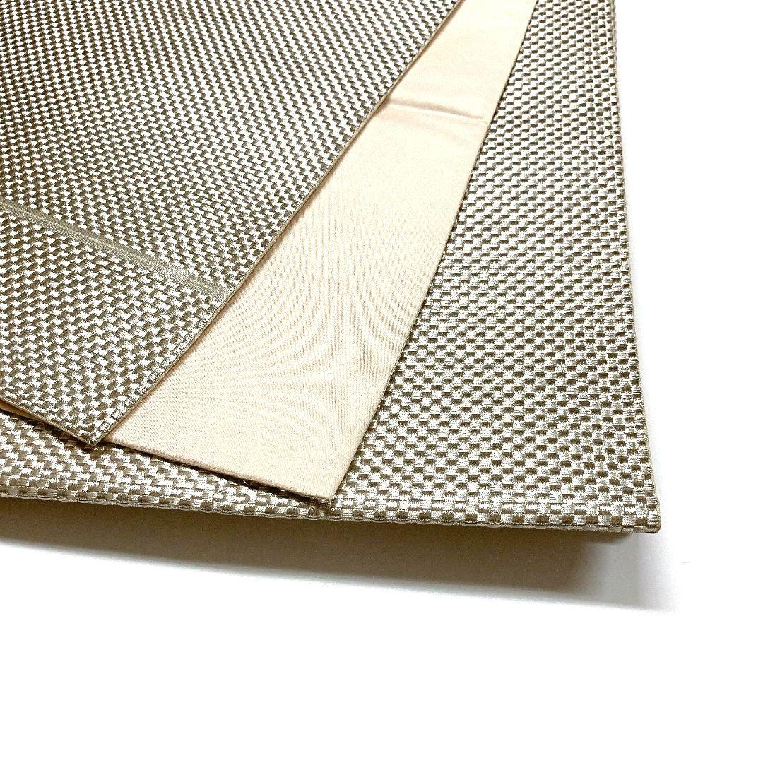 5048# Japanese Vintage Fukuro Obi Belt Kimono Fabric Silk Traditional Silver